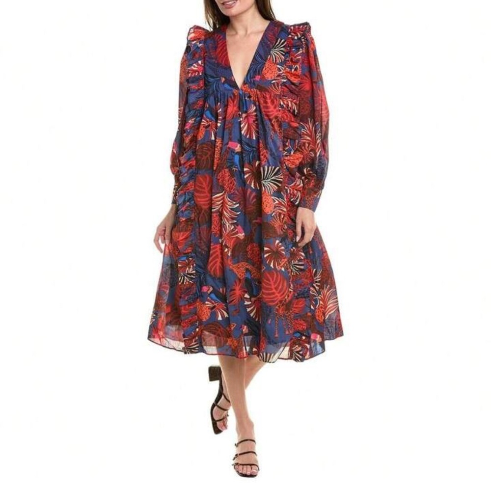 FARM Rio Animal Tapestry Midi Dress Medium - Picture 3 of 4